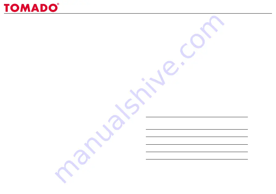 tomado TM-1355 Instruction Manual Download Page 26