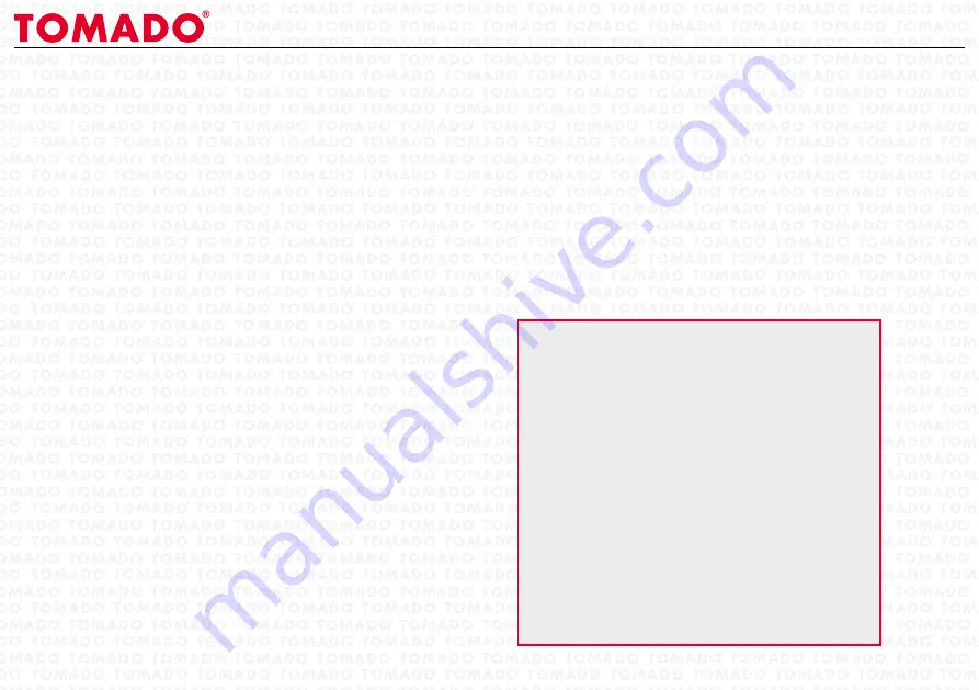 tomado TM-1355 Instruction Manual Download Page 38