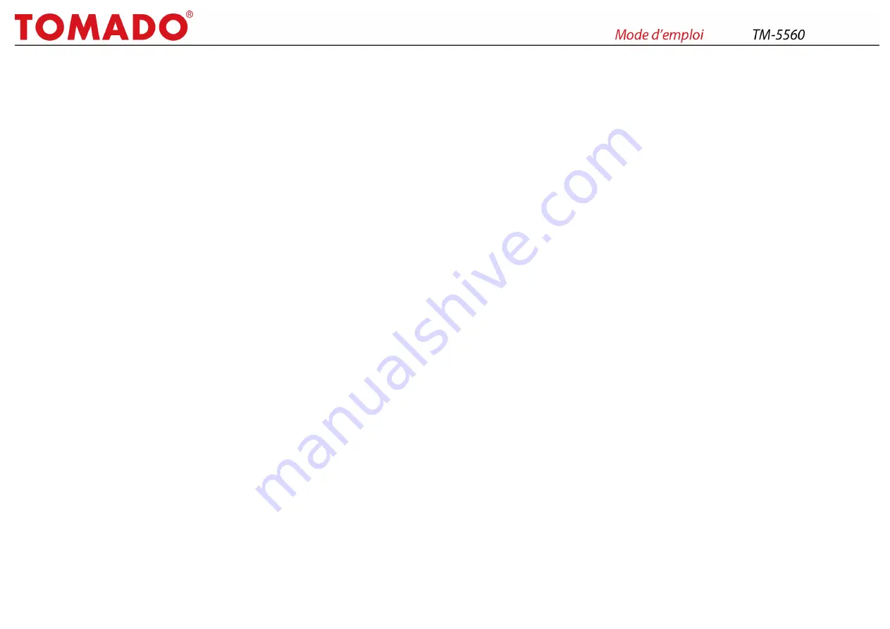 tomado TM-5560 Instruction Manual Download Page 17