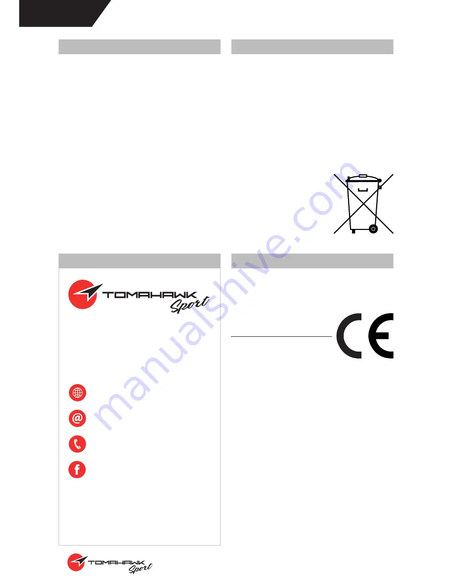 TOMAHAWK SPORT 21110 Instruction Manual Download Page 10