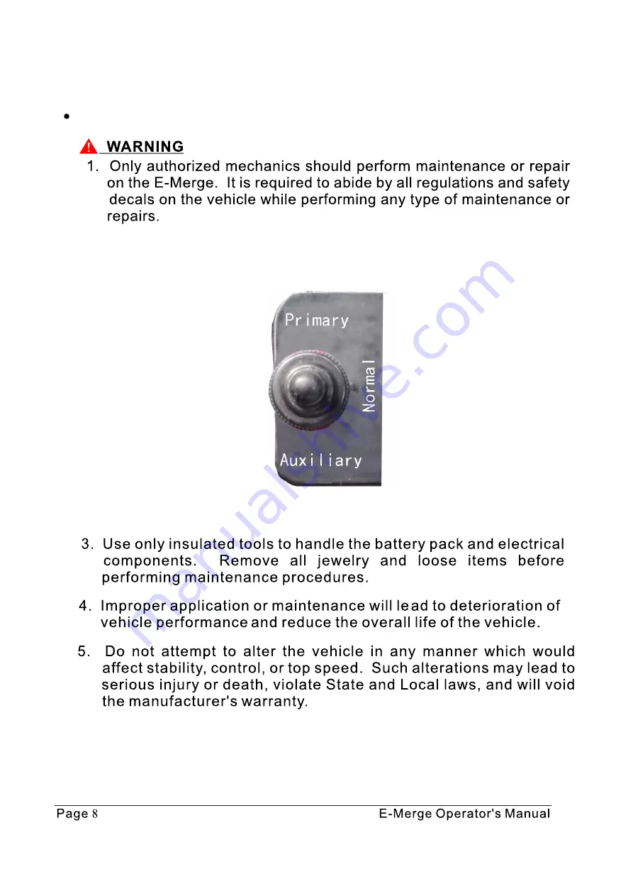 Tomberlin E-MERGE Operator'S Manual Download Page 10