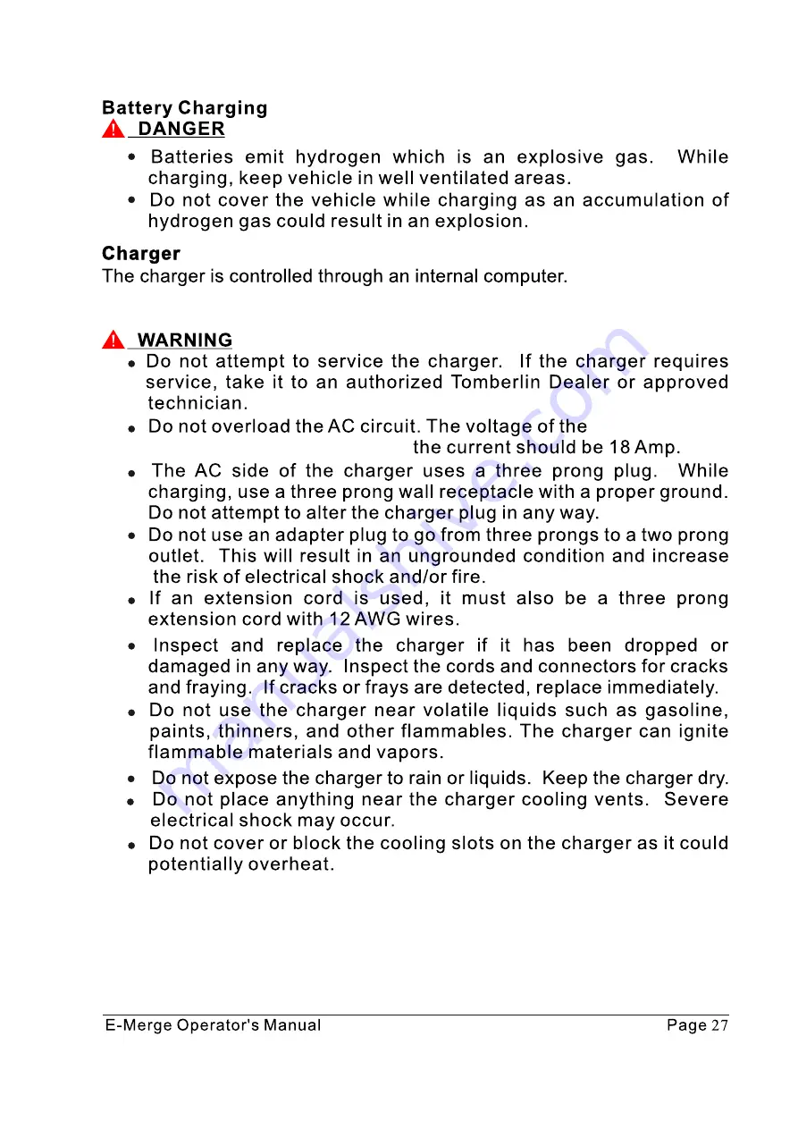 Tomberlin E-MERGE Operator'S Manual Download Page 29