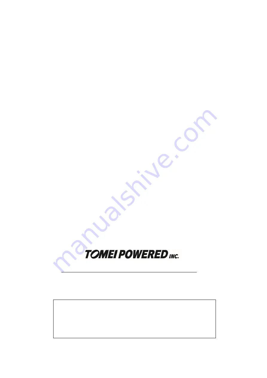 Tomei 194017 Installation Manual Download Page 8