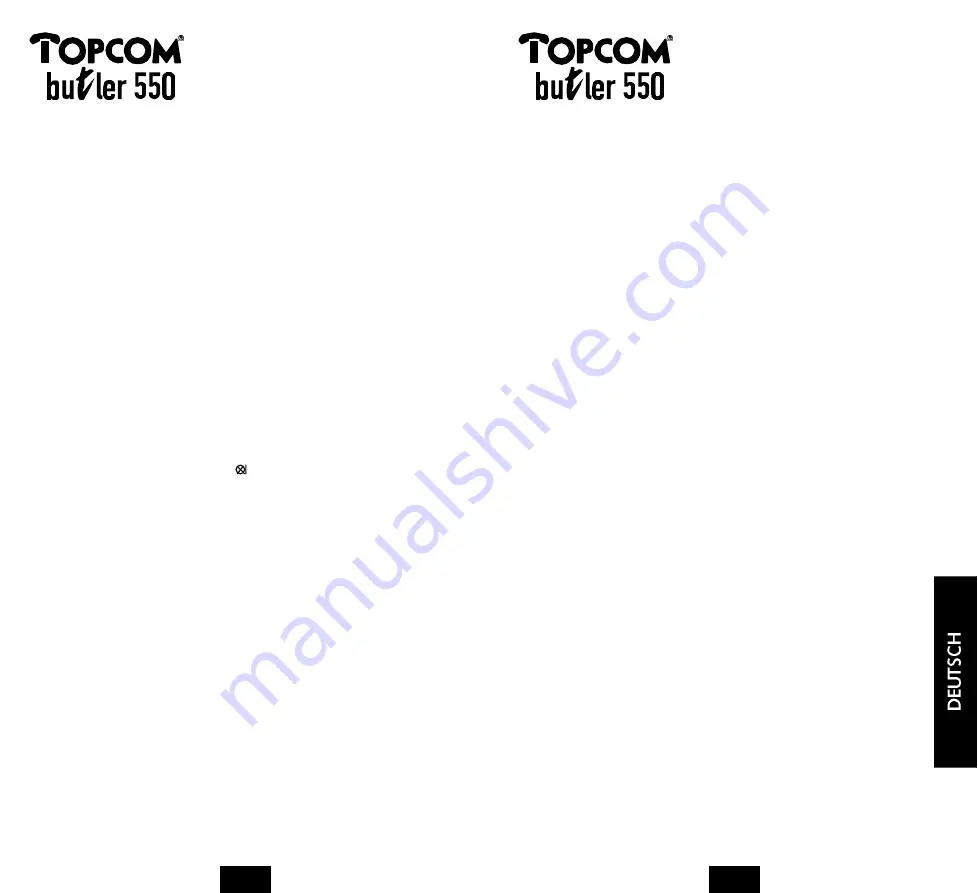 Topcom BUTLER 550 User Manual Download Page 32