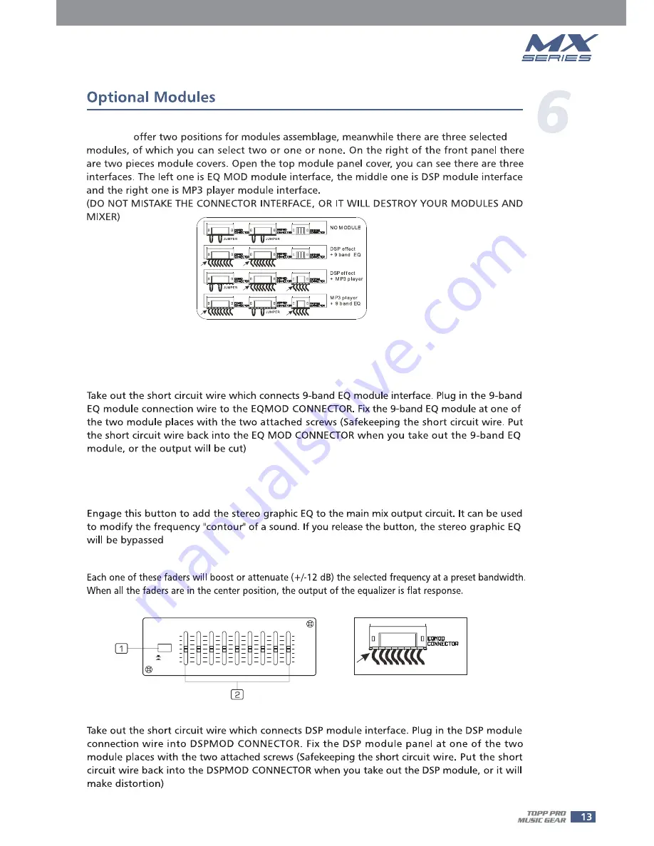 Topp Music Gear Mx2442 User Manual Download Page 13