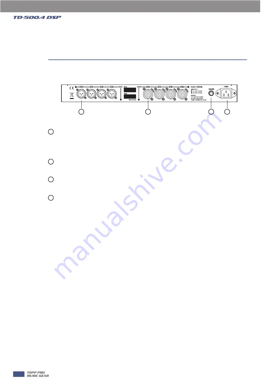 Topp Music Gear TD-500.4 DSP Скачать руководство пользователя страница 6