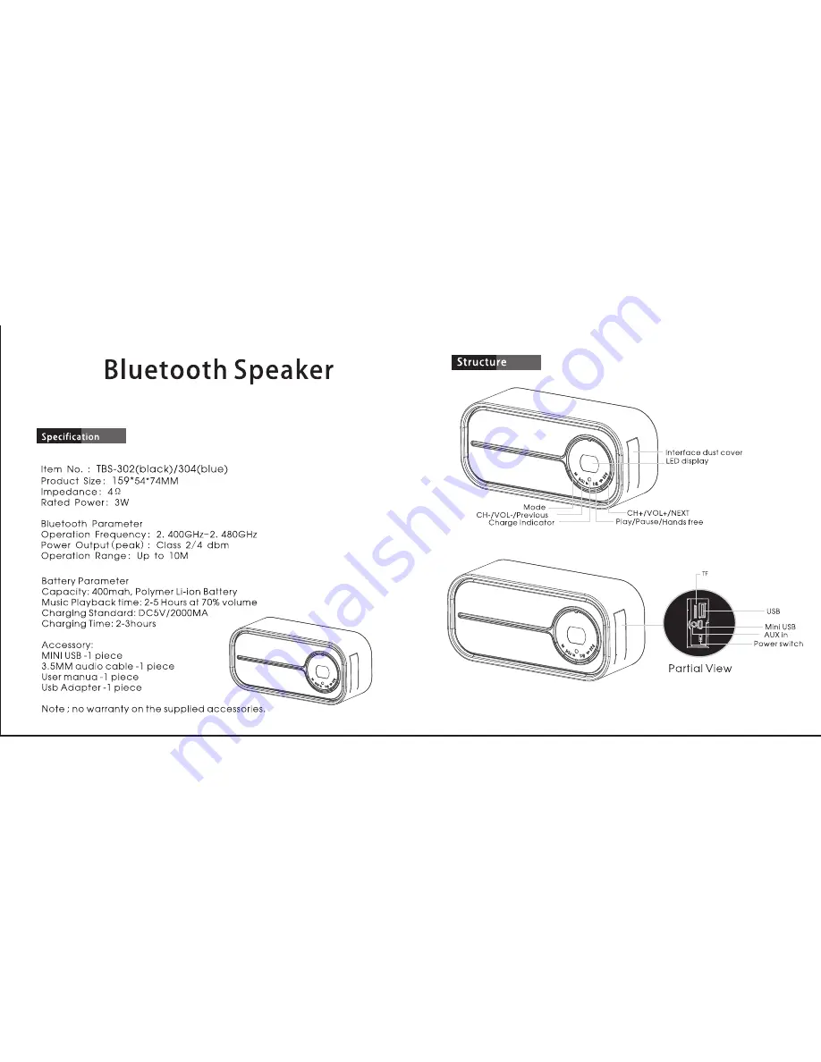 Toreto TBS-302 Manual Download Page 1