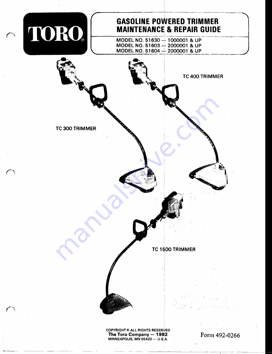 Toro 51603 Скачать руководство пользователя страница 2