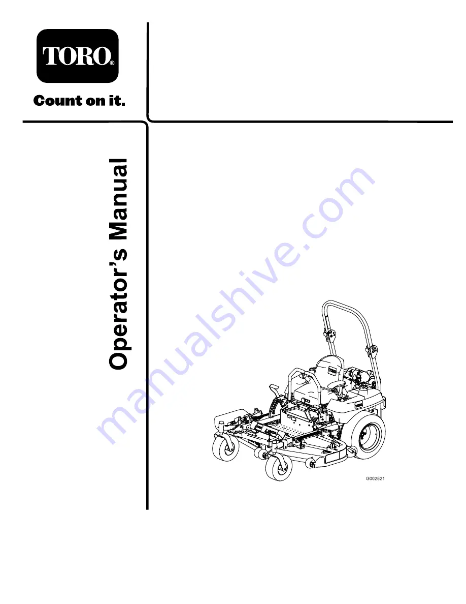 Toro 74262CP Operator'S Manual Download Page 1