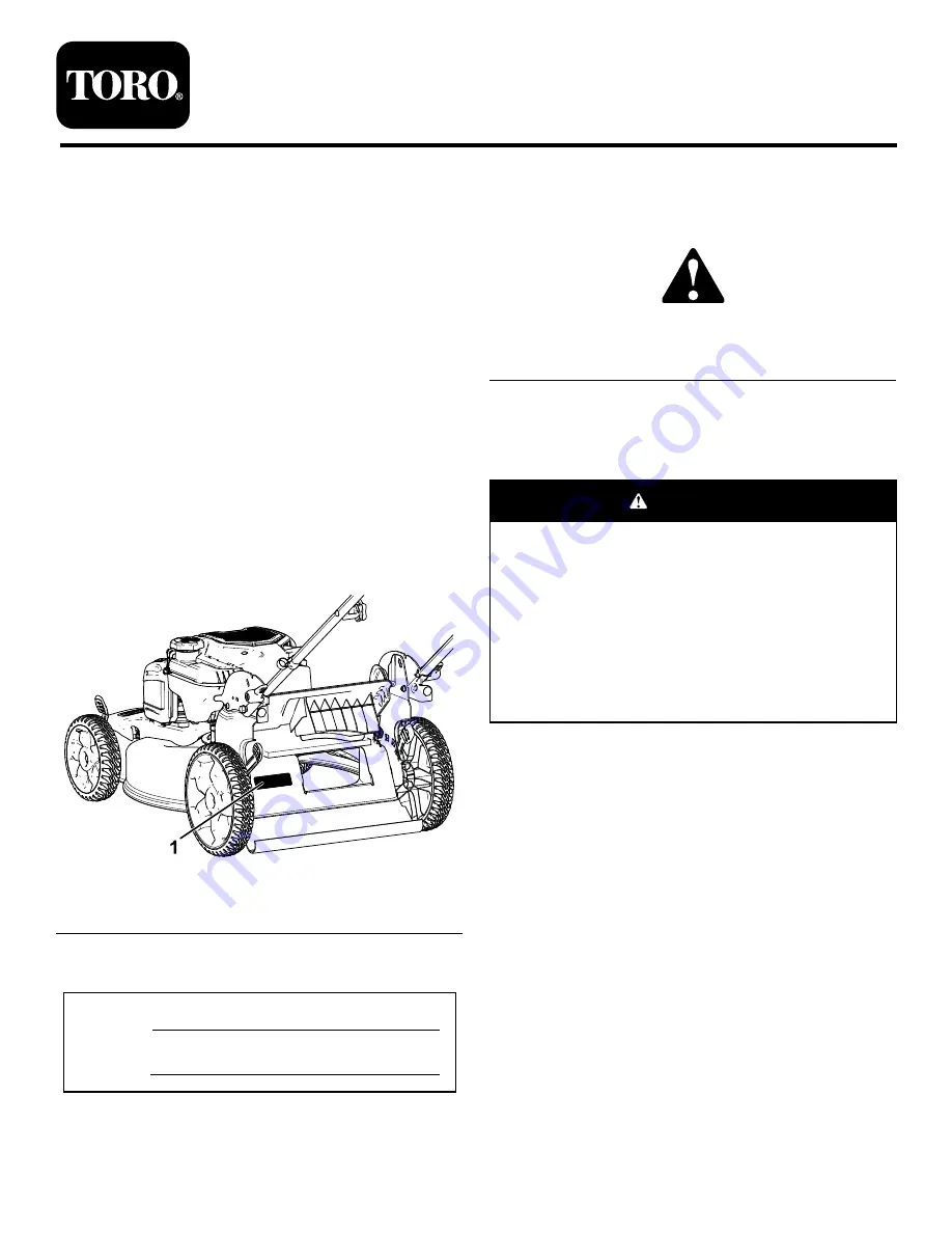 Toro Recycler 20339 Operator'S Manual Download Page 3