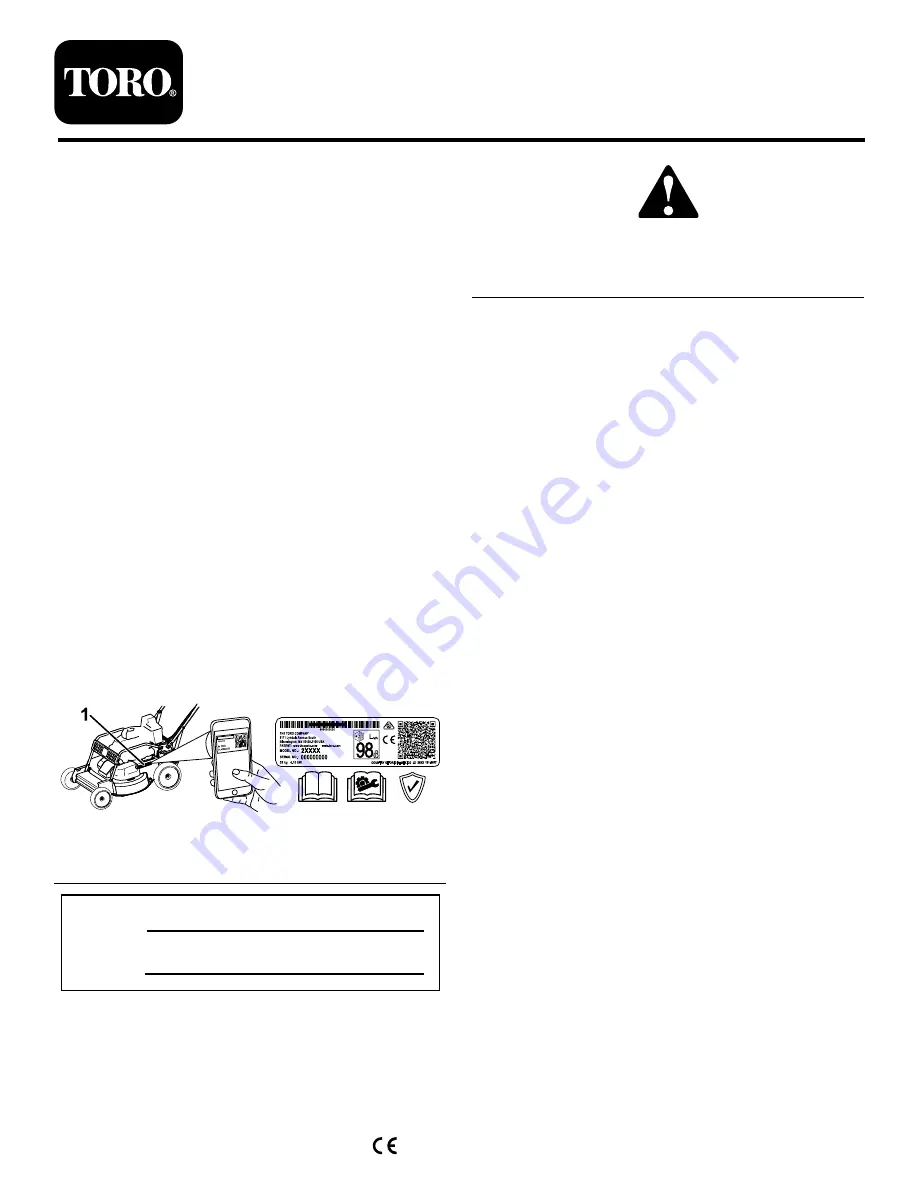 Toro TurfMaster 22205TE Operator'S Manual Download Page 1