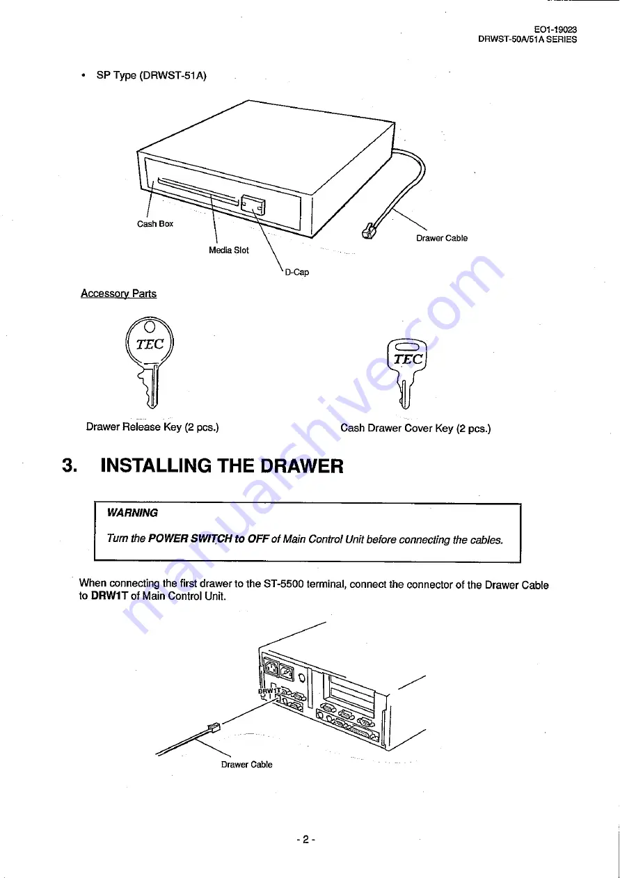 TOSHIBA TEC Corporation DRWST-50A Series Скачать руководство пользователя страница 13