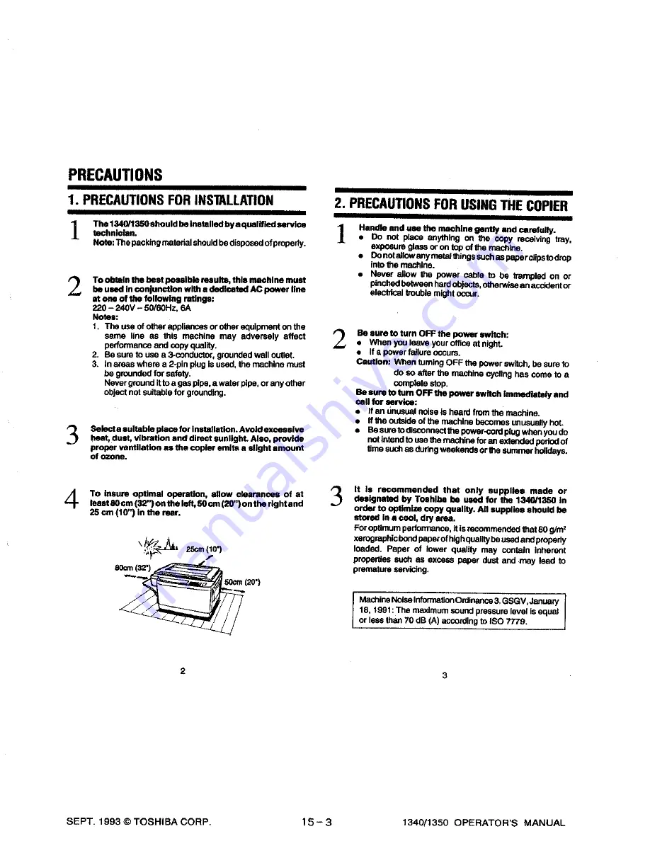 Toshiba 1340 Operator'S Manual Download Page 3