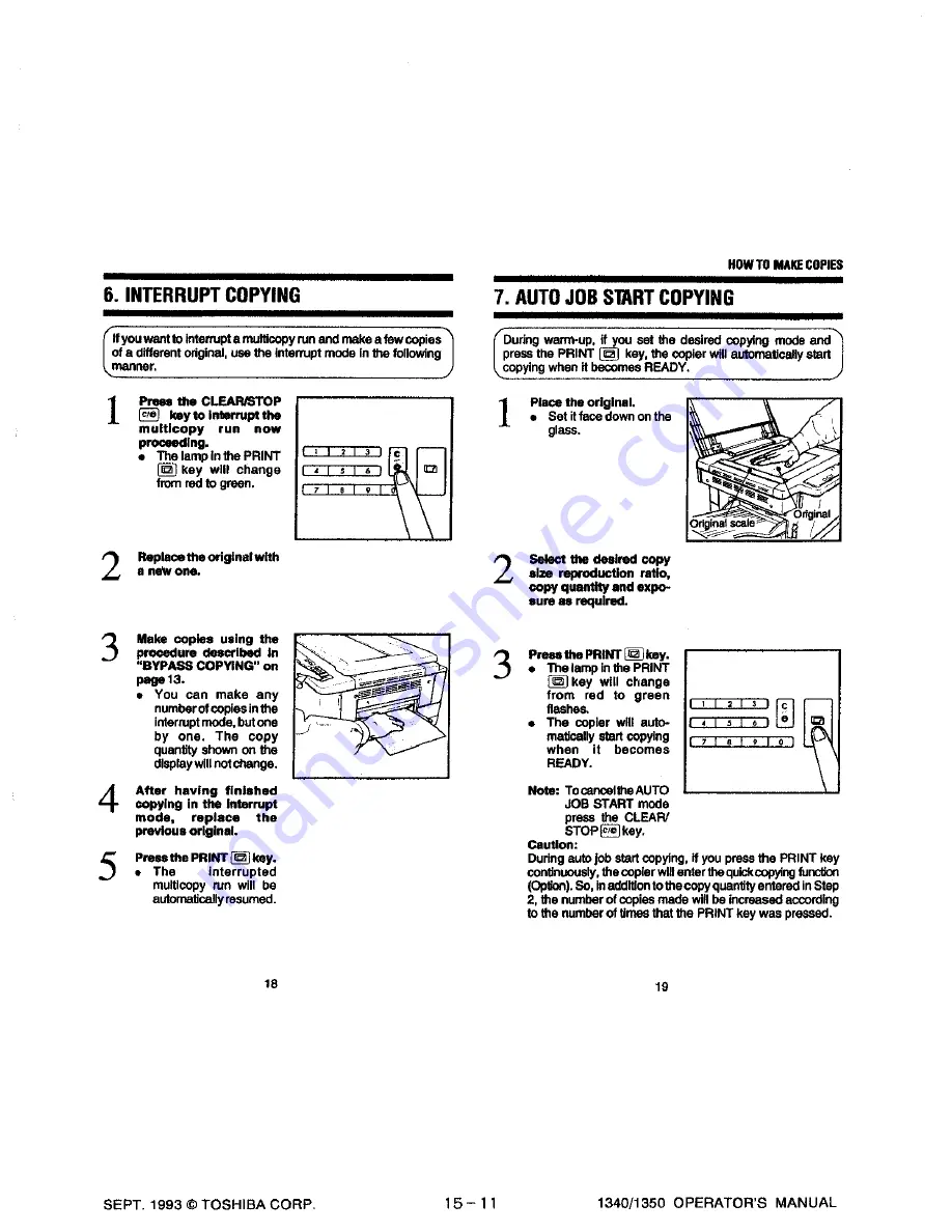 Toshiba 1340 Operator'S Manual Download Page 11