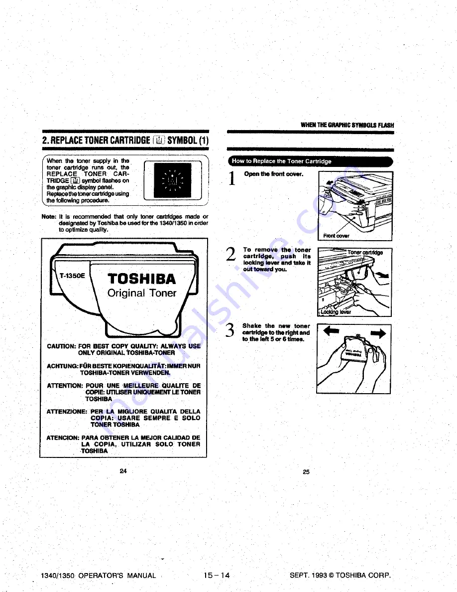 Toshiba 1340 Operator'S Manual Download Page 14