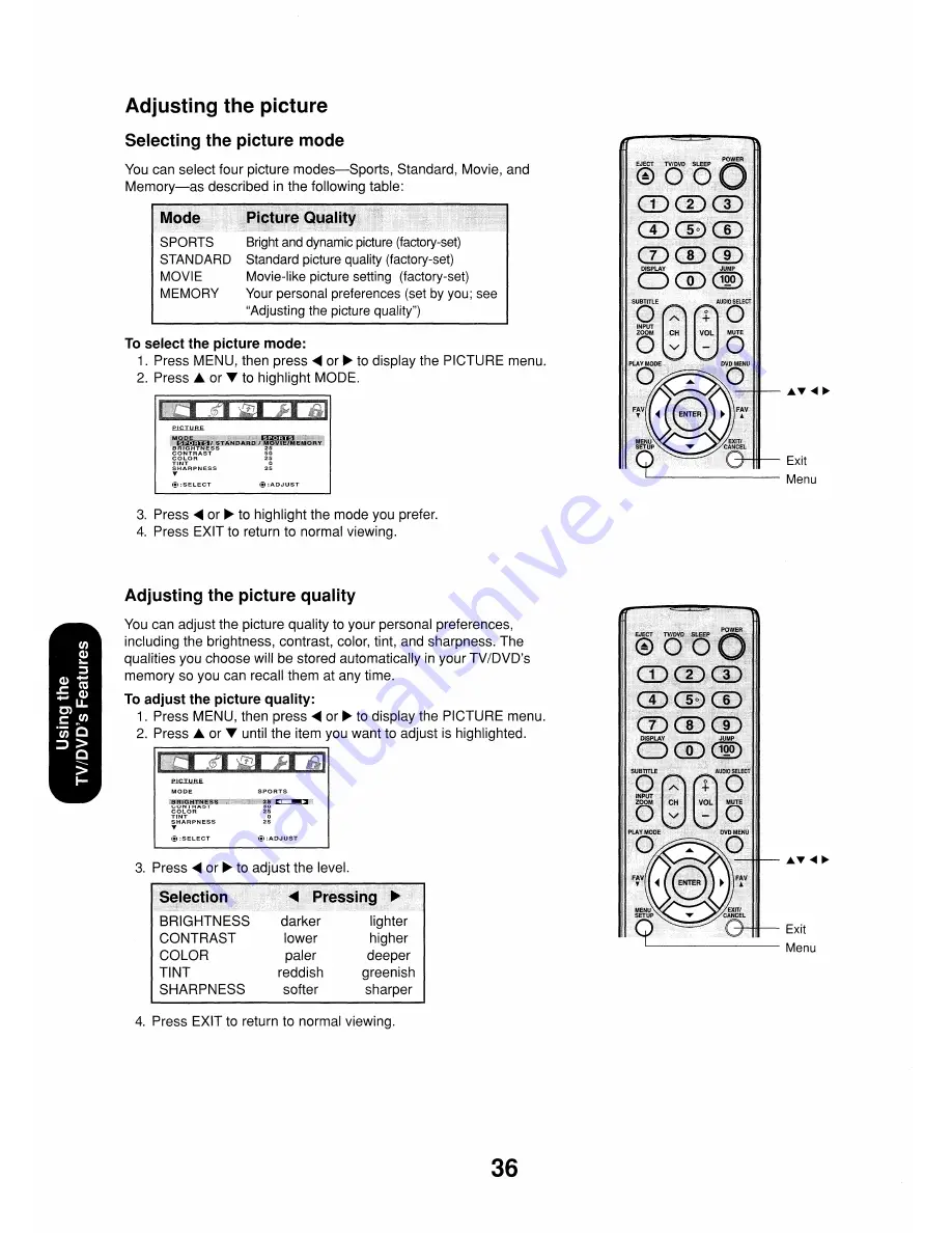 Toshiba 17HLV85 Скачать руководство пользователя страница 36