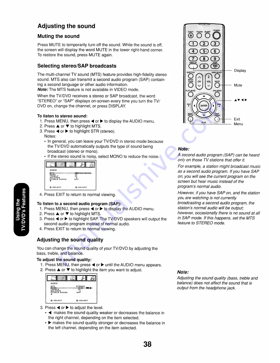 Toshiba 17HLV85 Скачать руководство пользователя страница 38