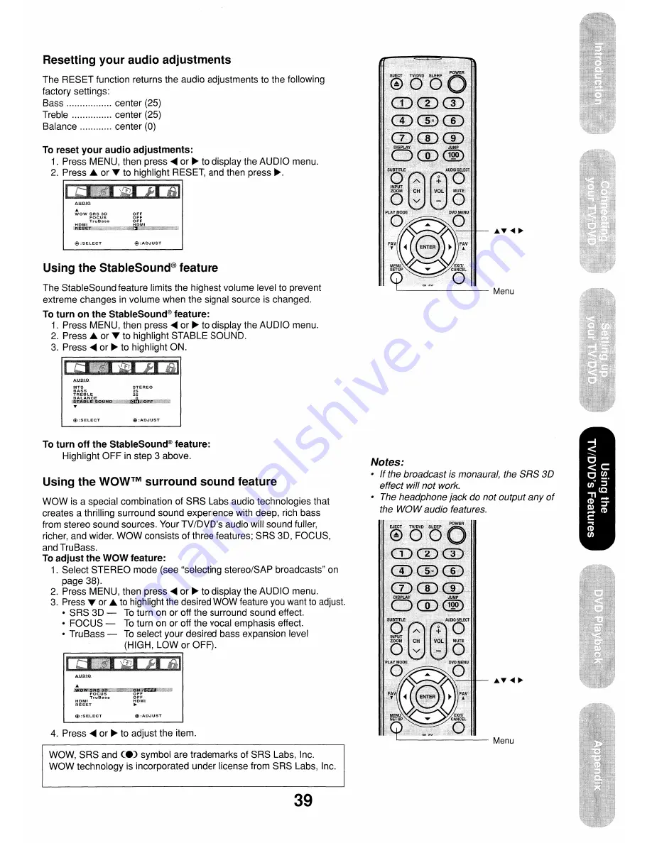 Toshiba 17HLV85 Owner'S Manual Download Page 39