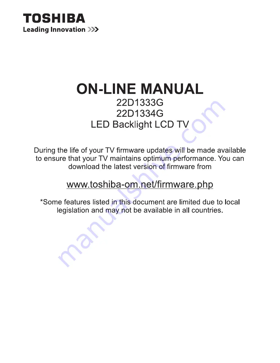 Toshiba 22D1333G Manual Download Page 1