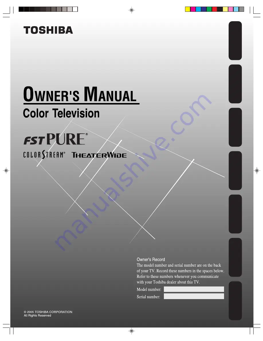 Toshiba 26AF45C Owner'S Manual Download Page 1