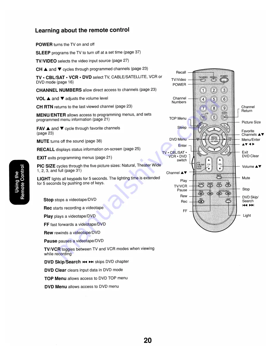 Toshiba 26HF84 Owner'S Manual Download Page 20