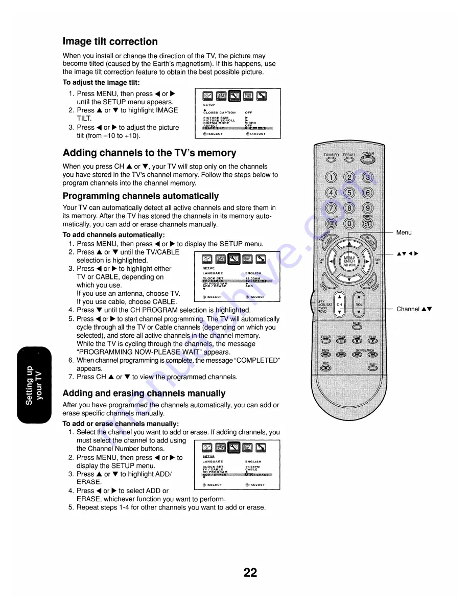 Toshiba 26HF84 Owner'S Manual Download Page 22