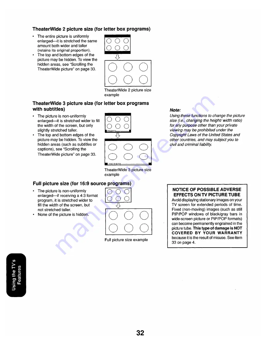 Toshiba 26HF84 Owner'S Manual Download Page 32