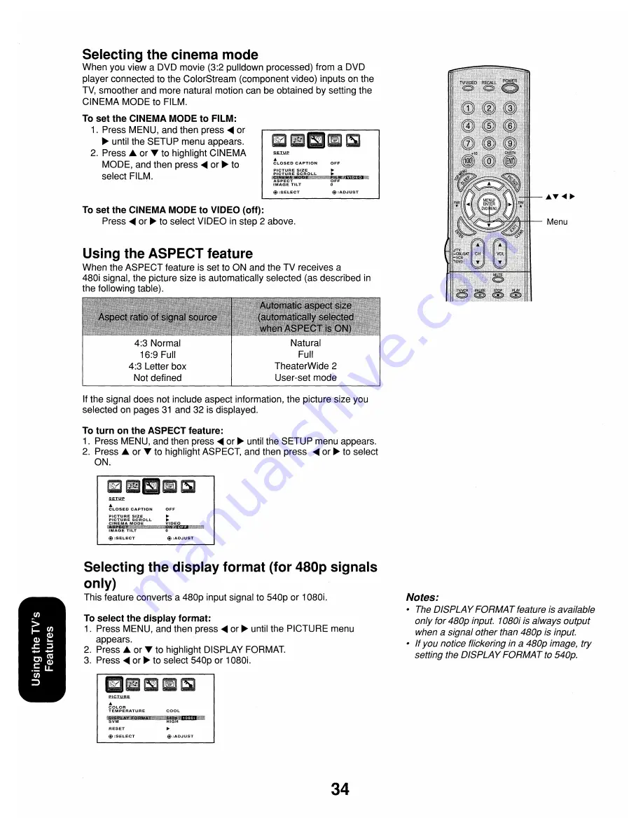 Toshiba 26HF84 Owner'S Manual Download Page 34