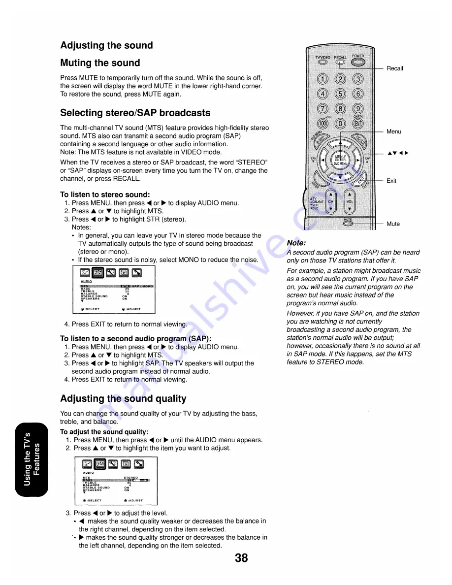 Toshiba 26HF84 Owner'S Manual Download Page 38