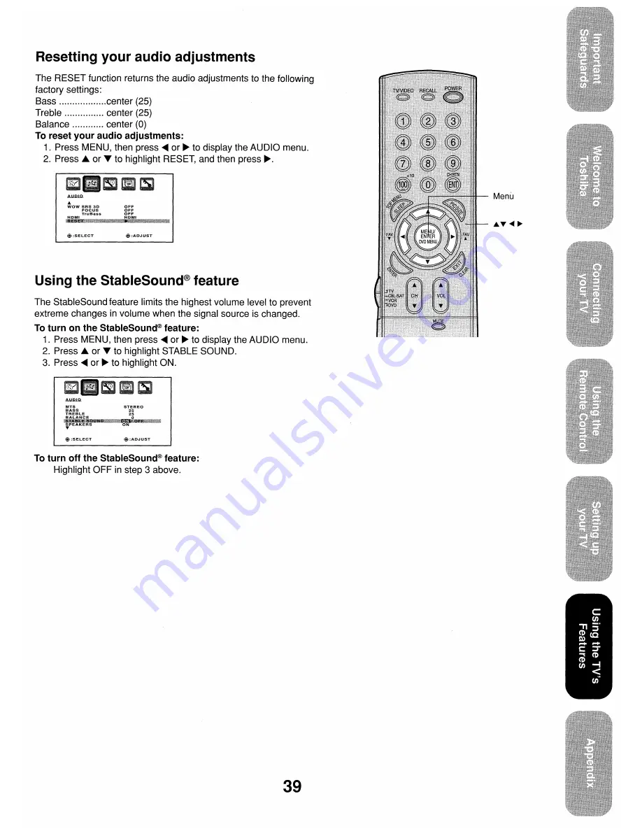 Toshiba 26HF84 Owner'S Manual Download Page 39