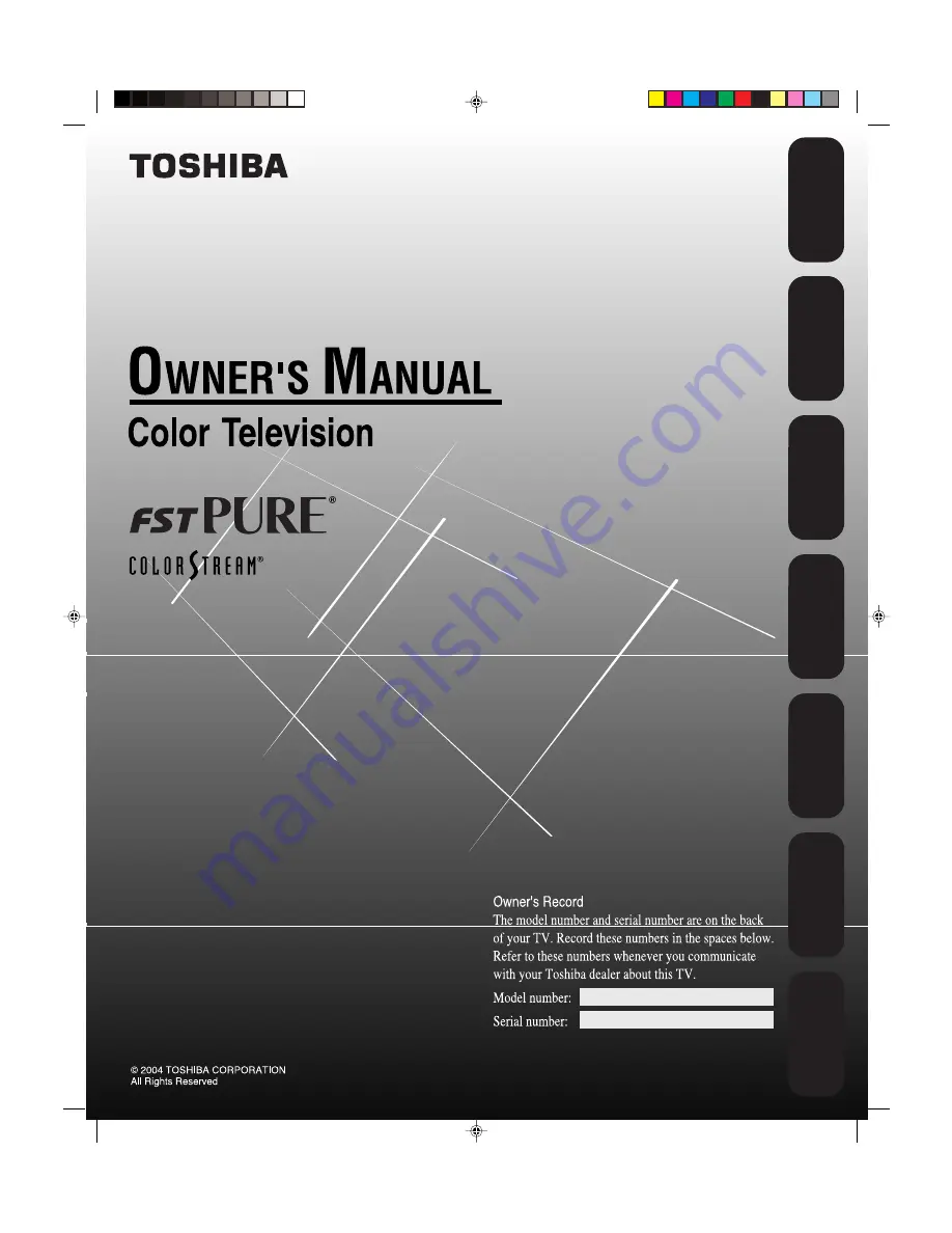 Toshiba 27AFX54 Owner'S Manual Download Page 1