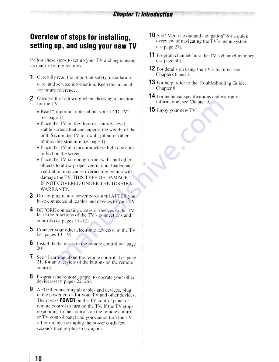 Toshiba 32RV525RZ Owner'S Manual Download Page 10