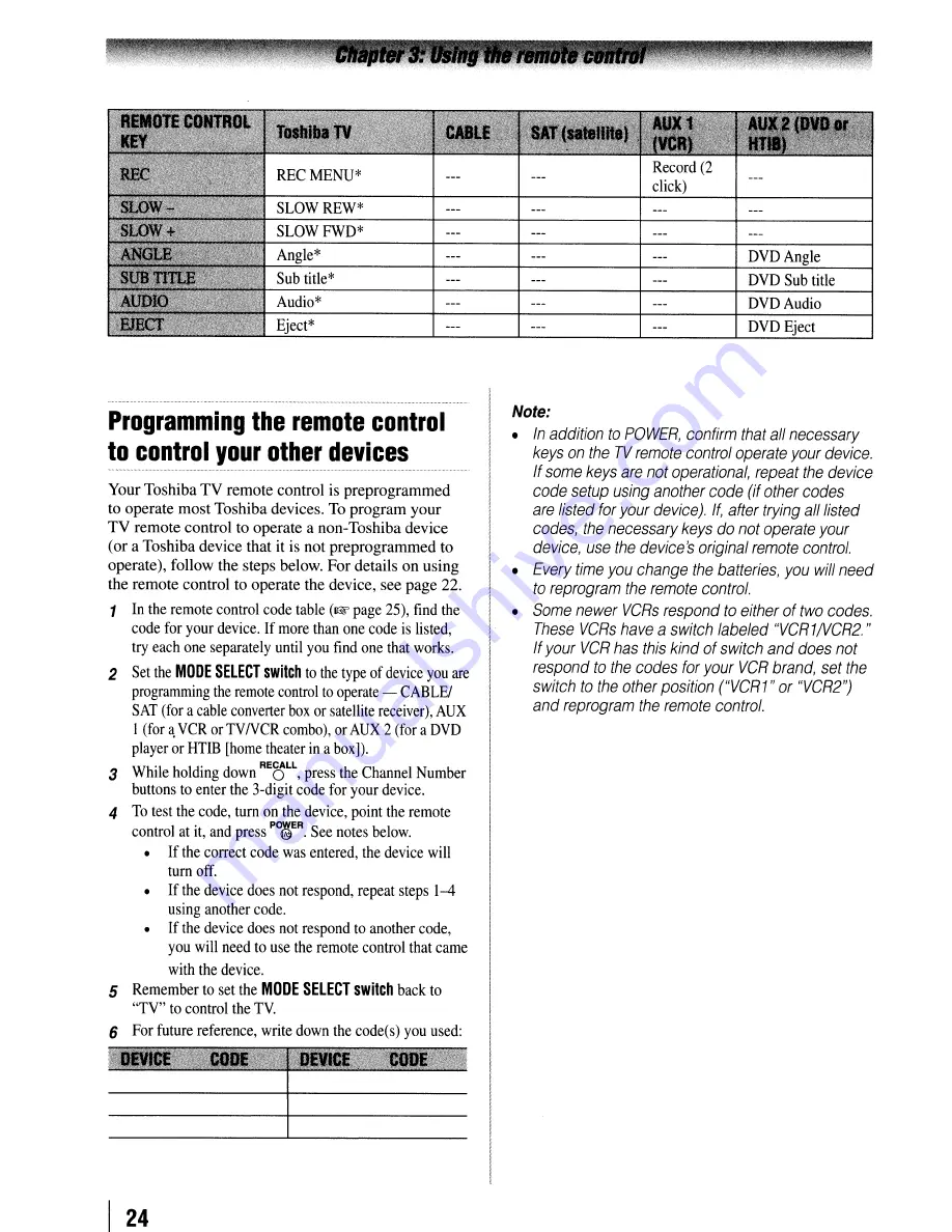 Toshiba 32RV525RZ Owner'S Manual Download Page 24