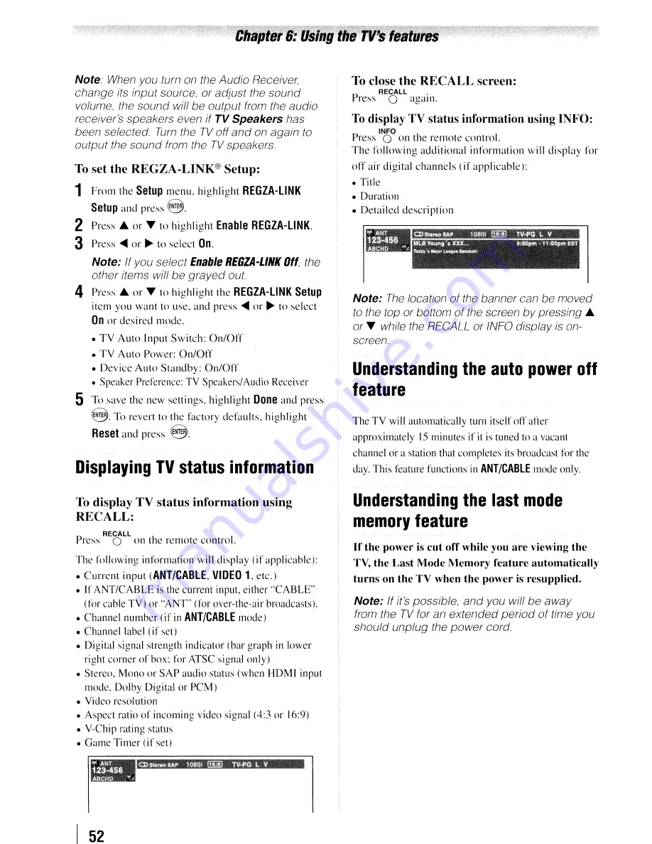 Toshiba 32RV525RZ Owner'S Manual Download Page 52