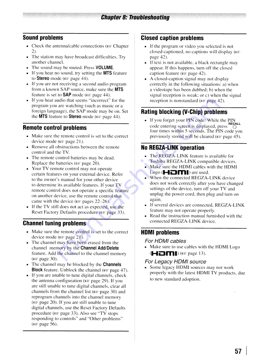 Toshiba 32RV525RZ Owner'S Manual Download Page 57