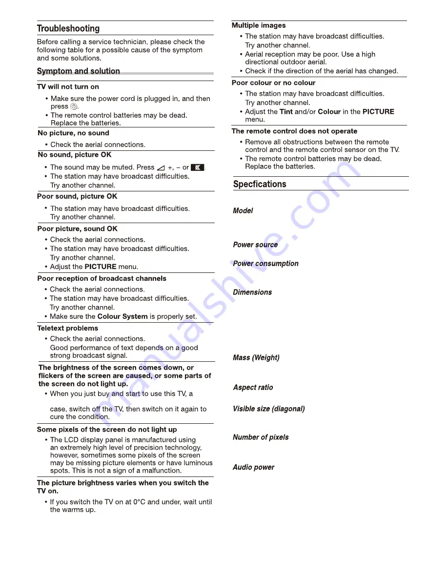 Toshiba 32S255 Series Owner'S Manual Download Page 21