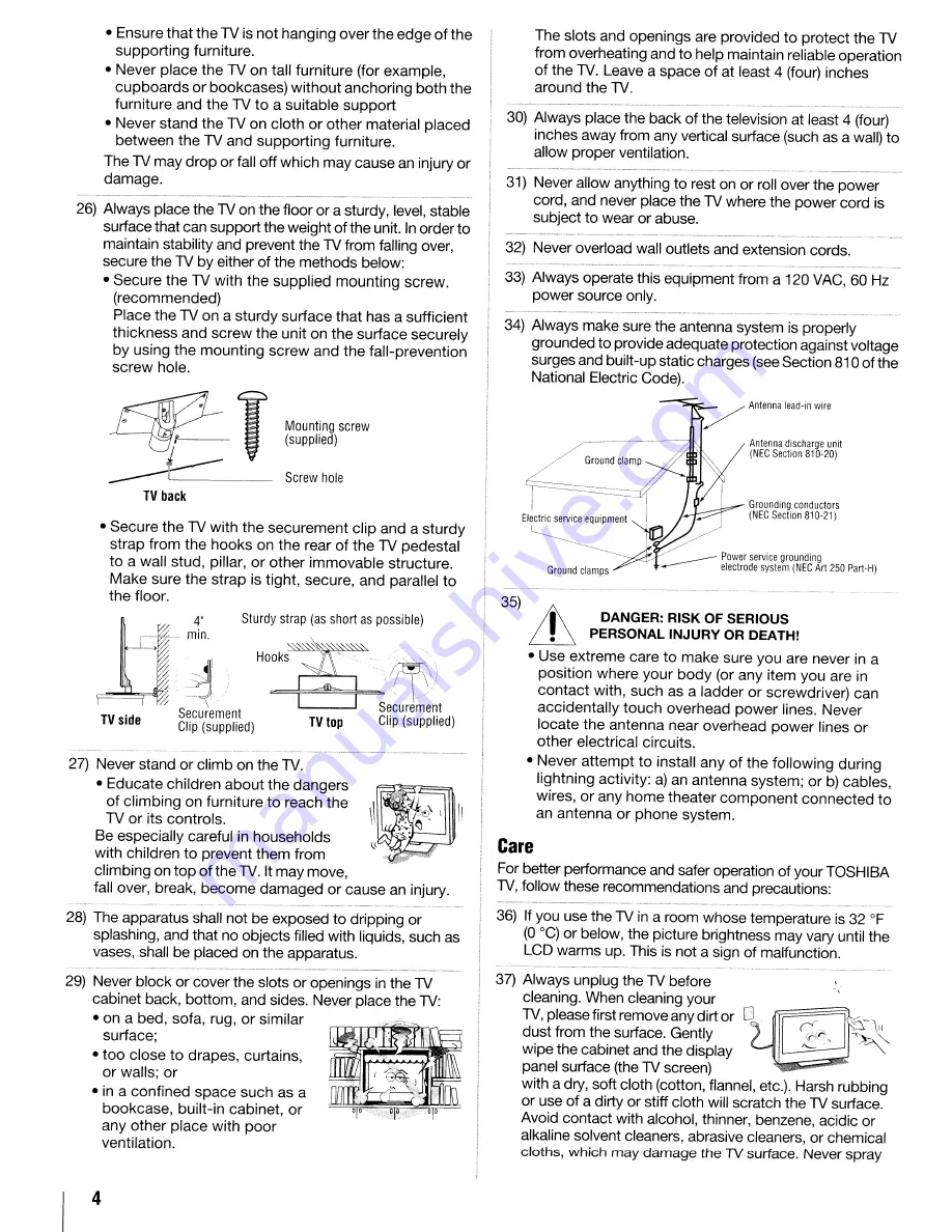 Toshiba 32TL515U Owner'S Manual Download Page 4