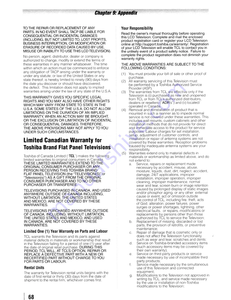 Toshiba 55G300U Owner'S Manual Download Page 68