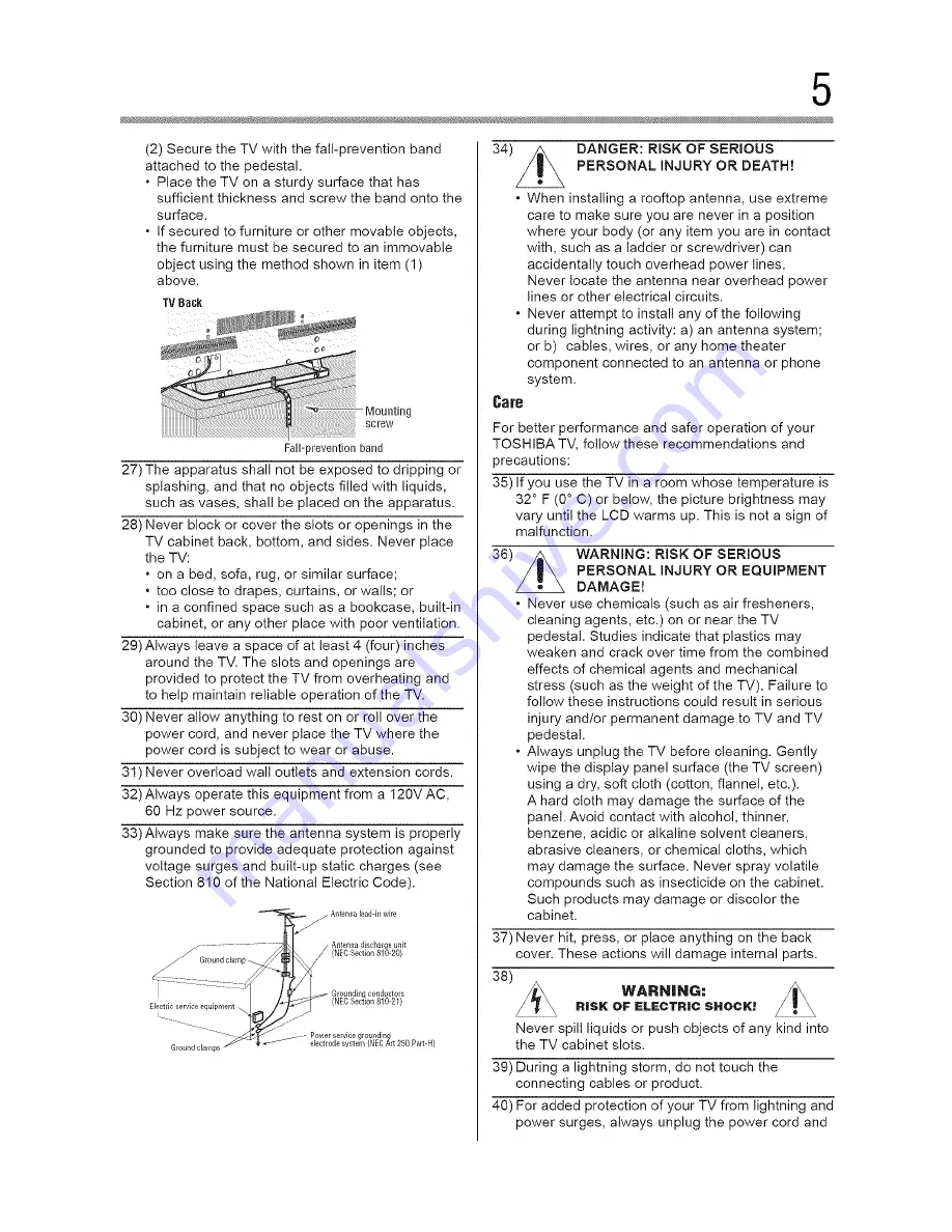 Toshiba 55L7400 User Manual Download Page 5