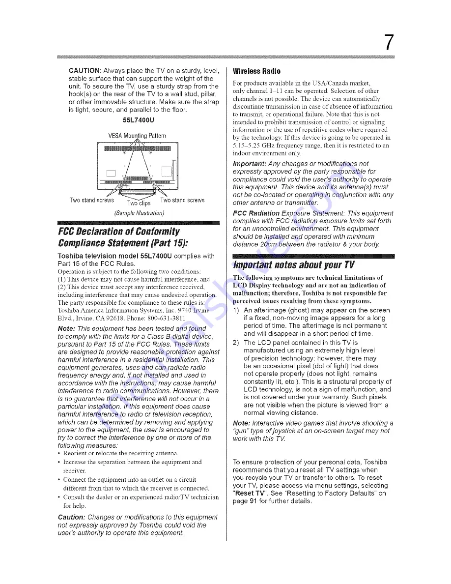 Toshiba 55L7400 User Manual Download Page 7