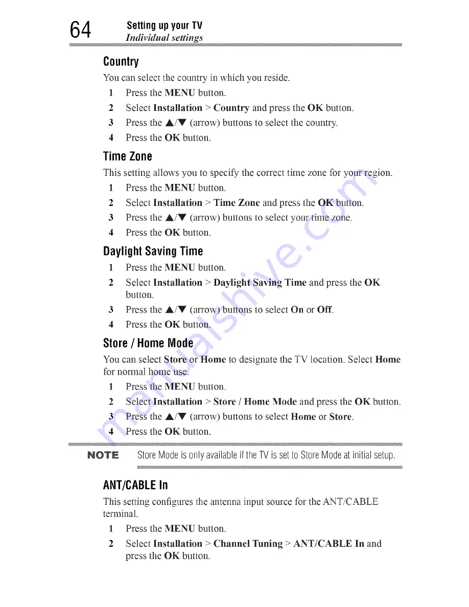 Toshiba 55L7400 User Manual Download Page 64