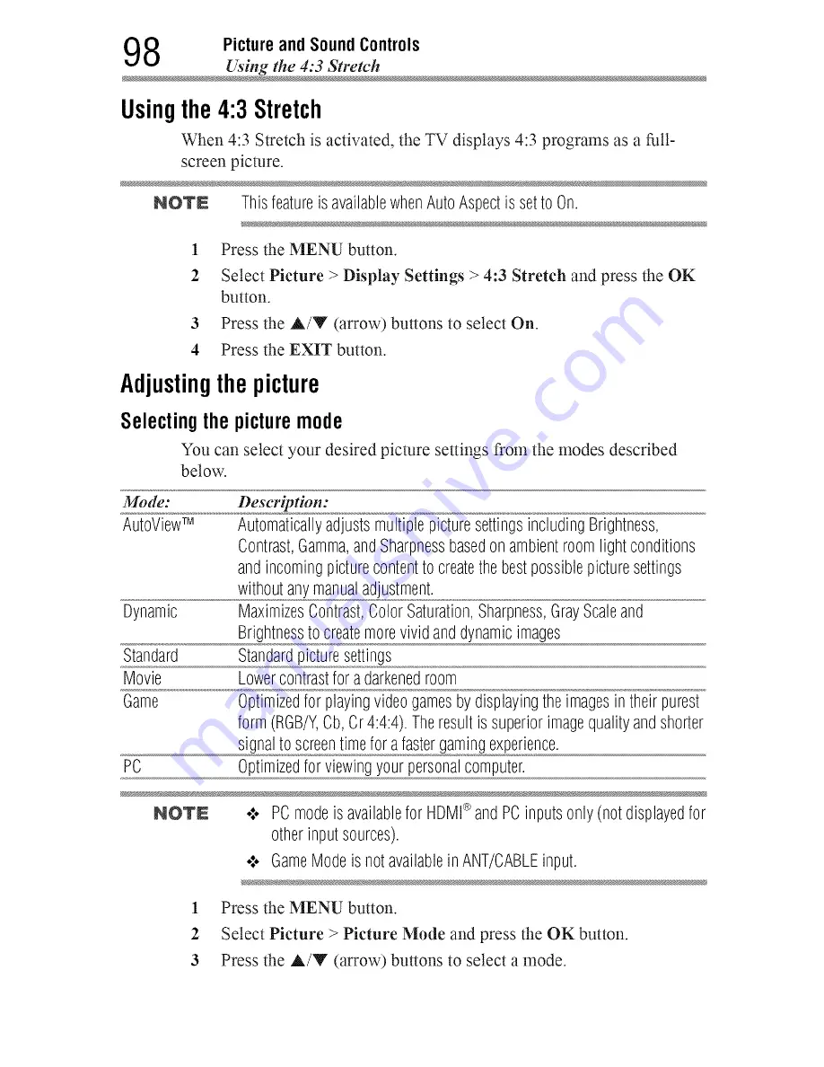 Toshiba 55L7400 User Manual Download Page 98