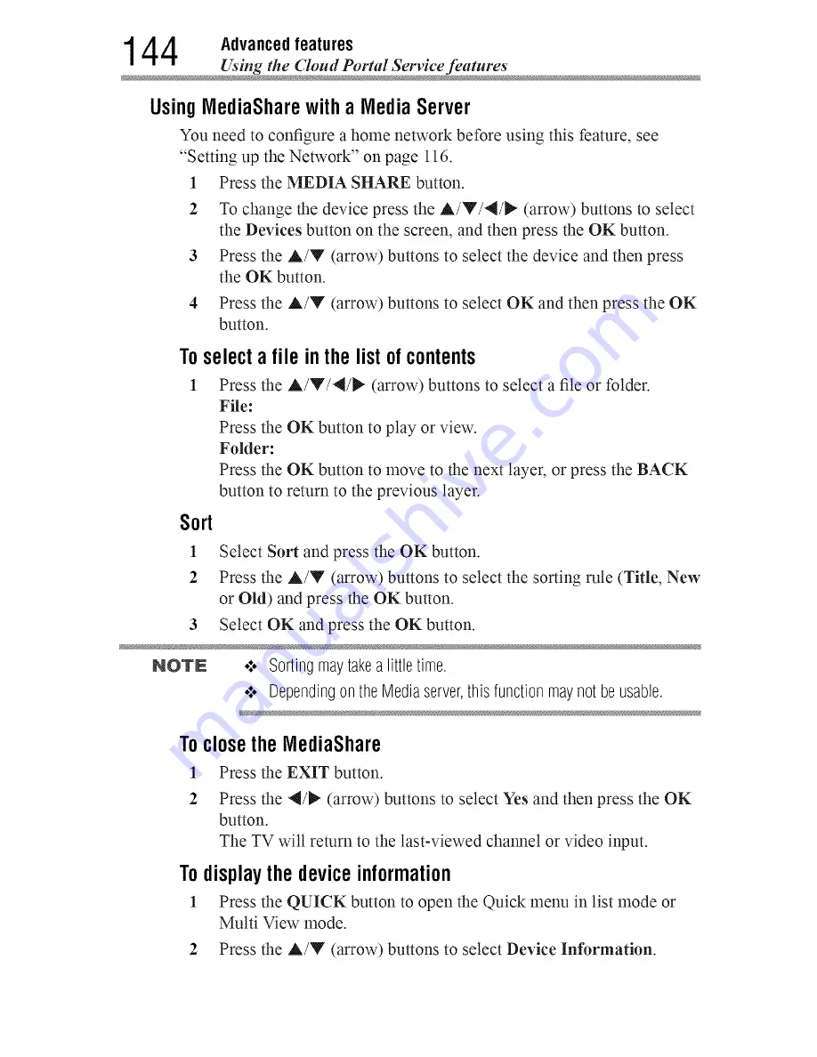 Toshiba 55L7400 User Manual Download Page 144