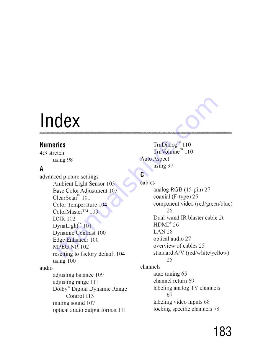 Toshiba 55L7400 User Manual Download Page 183