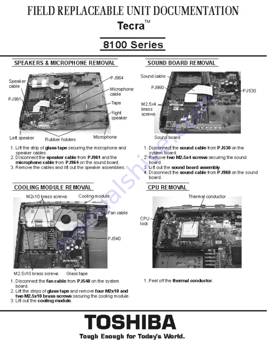 Toshiba 8100 series Service Manual Download Page 7