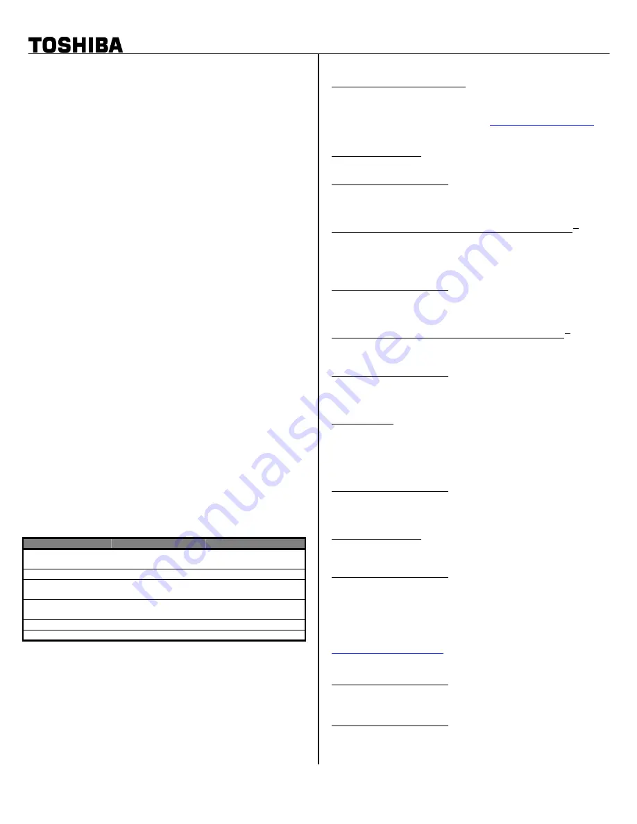 Toshiba A105-S4054 Specifications Download Page 2