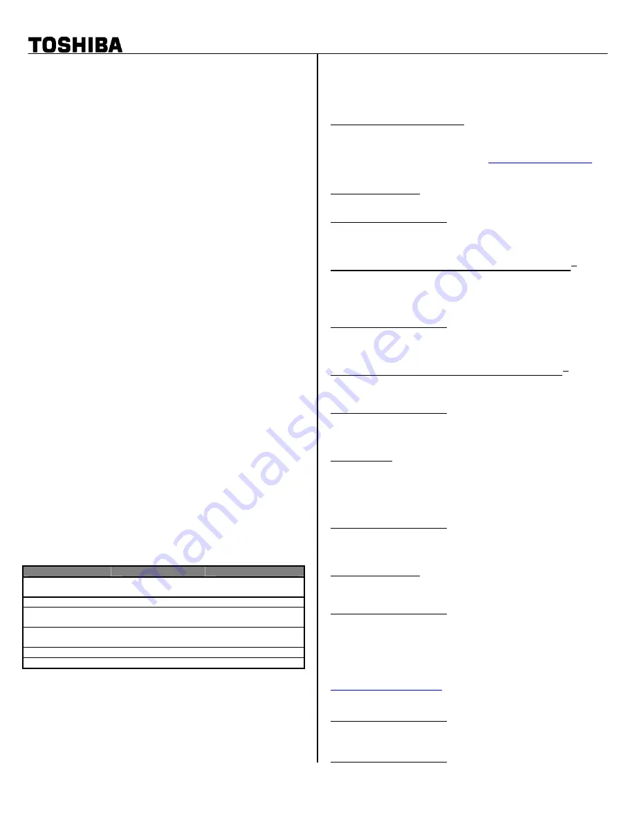 Toshiba A105-S4124 Specifications Download Page 2