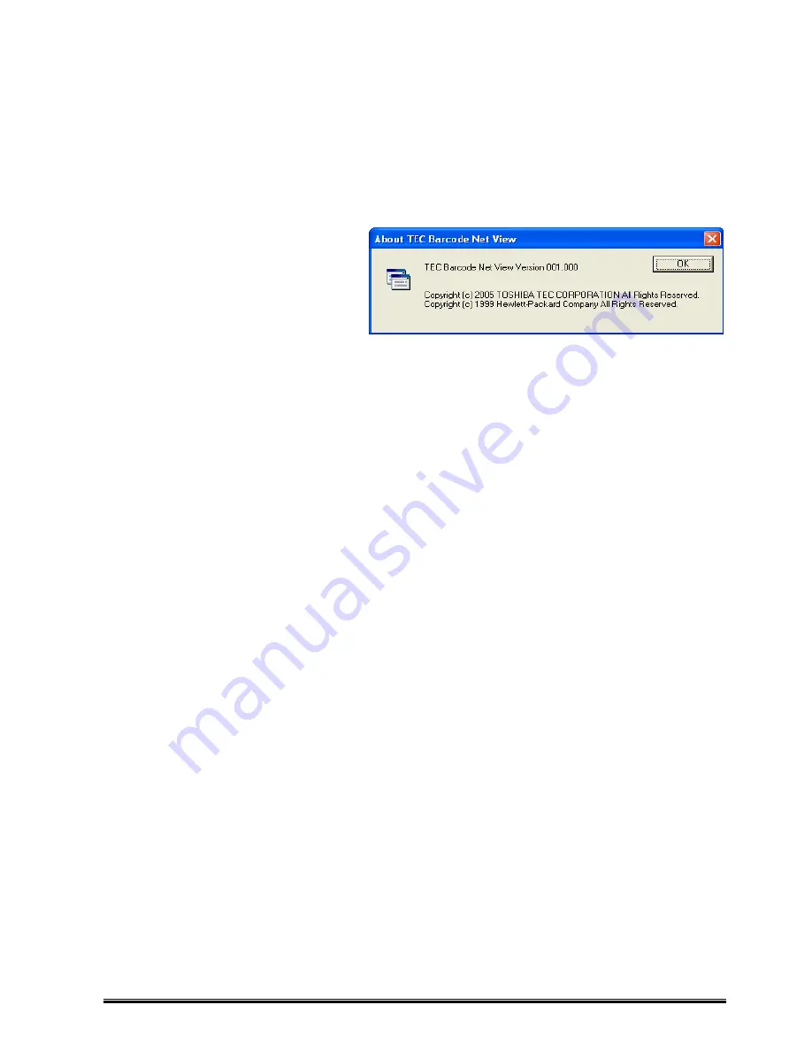 Toshiba Bar Code Printer Network Tool Operation Manual Download Page 45