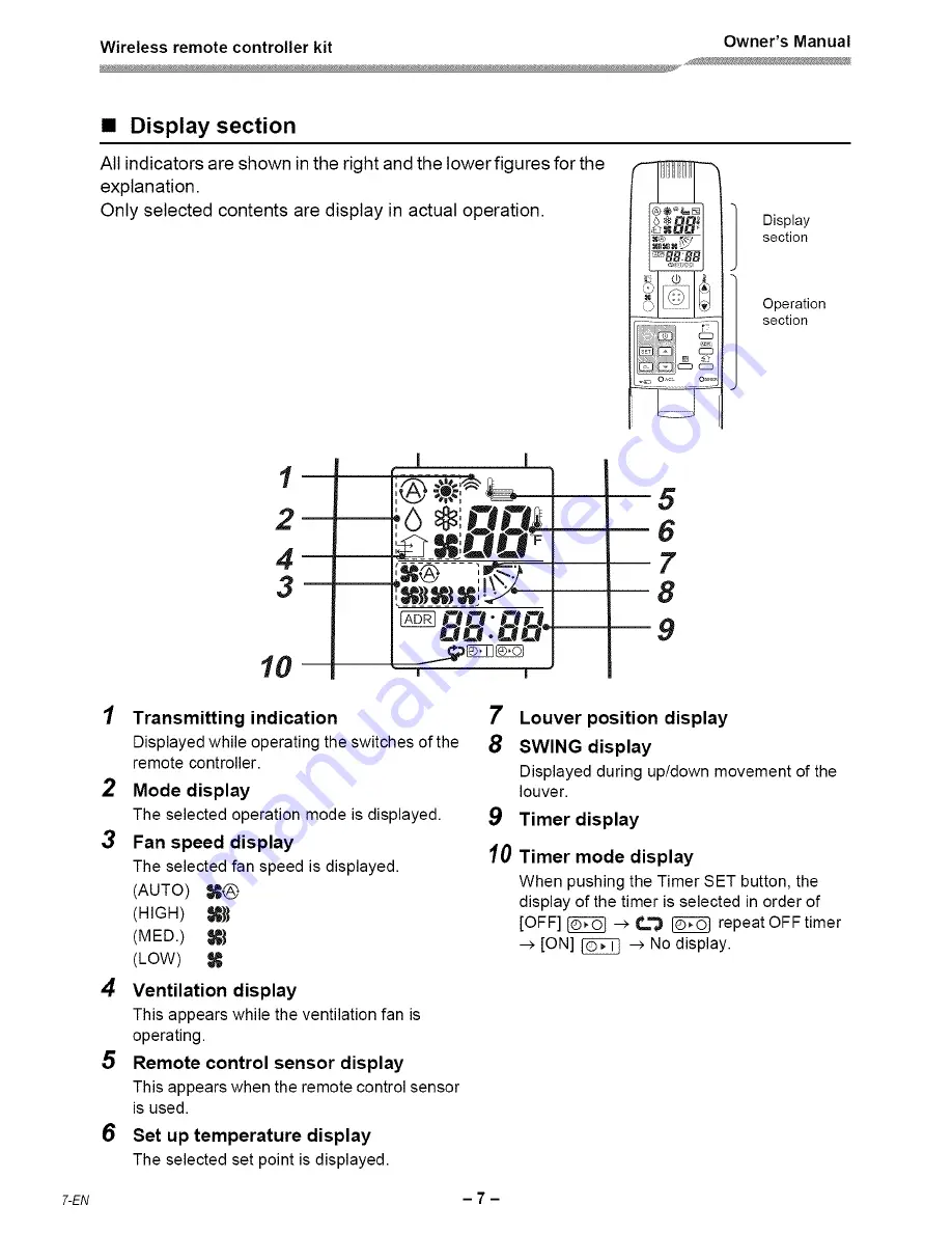 Toshiba Carrier TCB-AX21UL Owner'S Manual Download Page 8