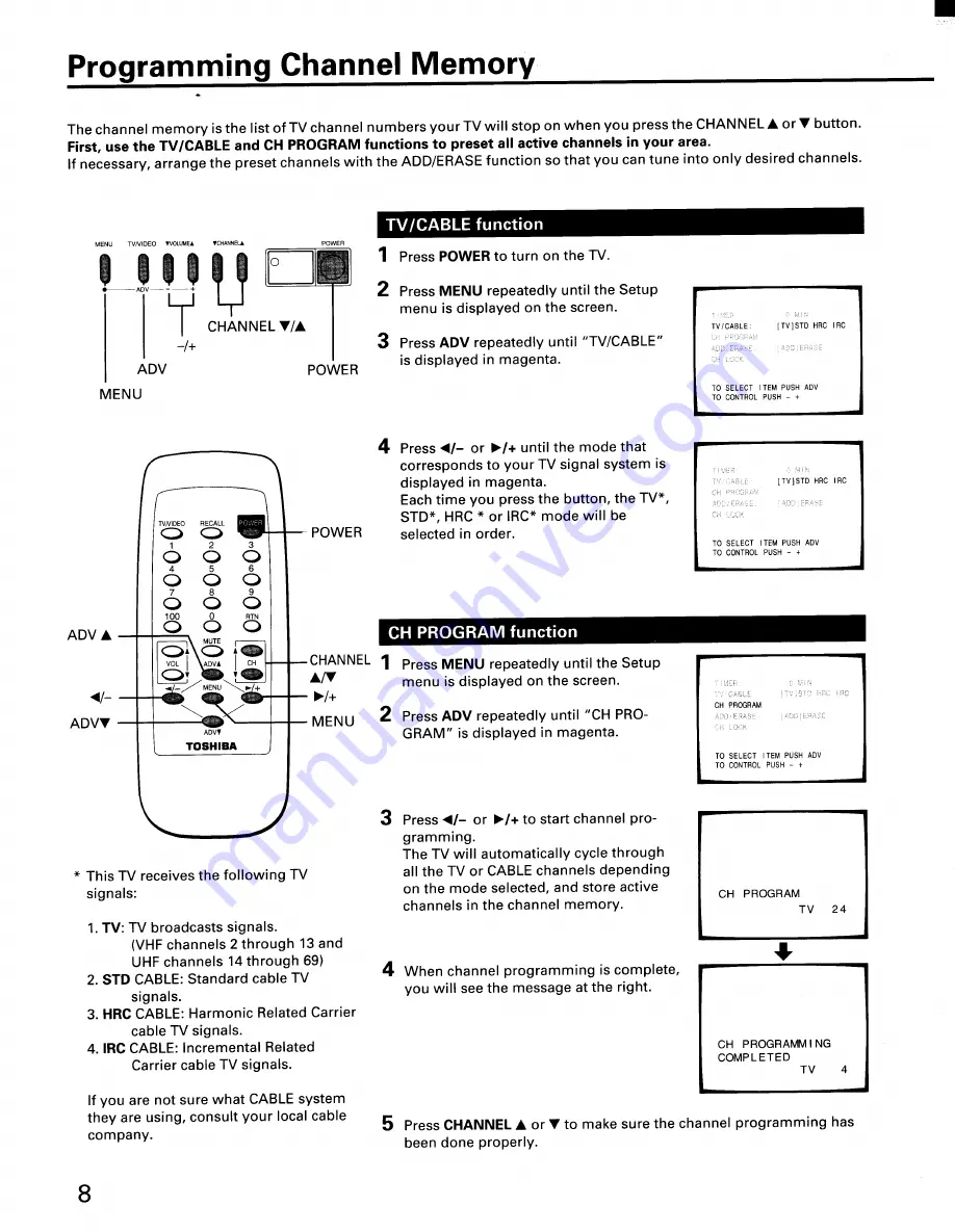 Toshiba CF19F30 Owner'S Manual Download Page 8